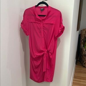 DKNY 100% Silk, hot pink dress